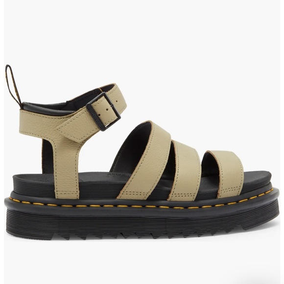 Dr. Martens Shoes - Dr. Martens Women's Blaire Sandal Pale Olive Pisa Size 10 Chunky Sole Grunge